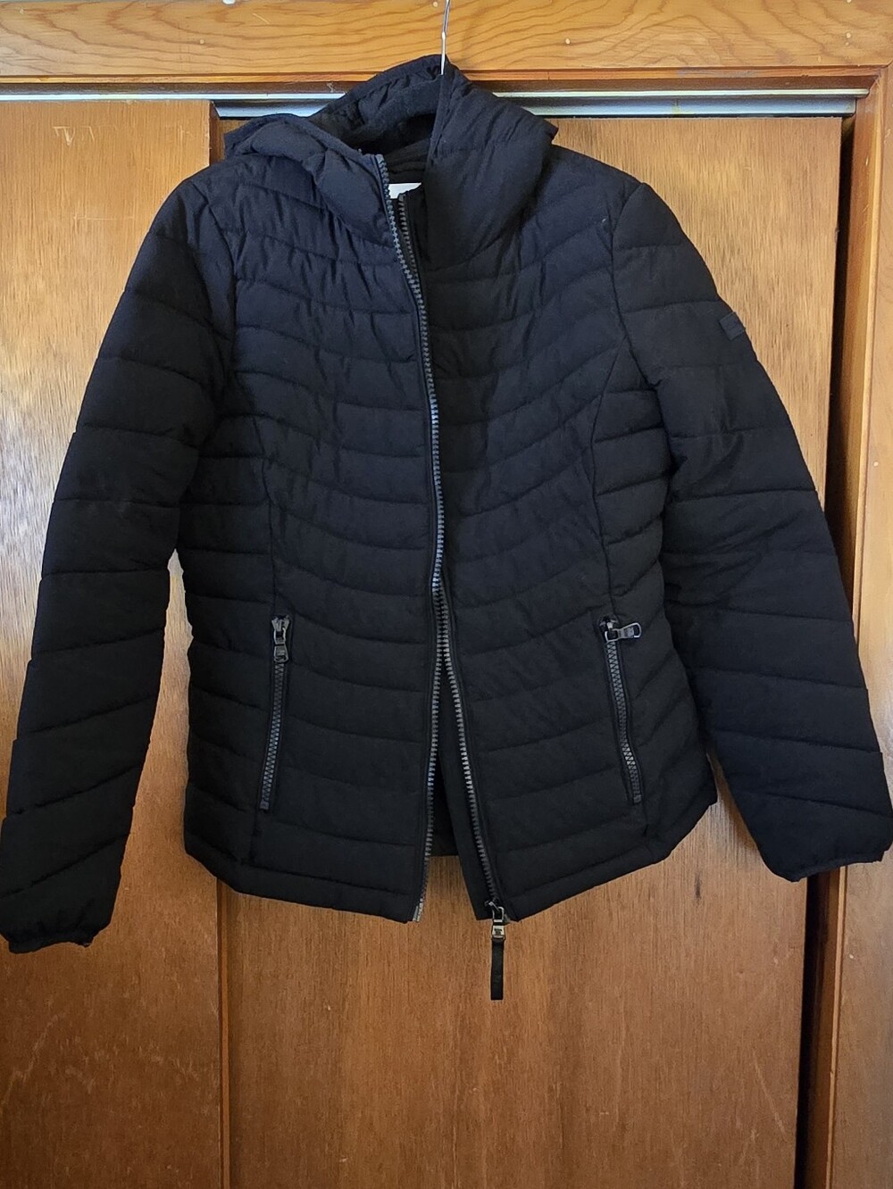 Calvin Klein Black Hooded Quilted Puffer Jacket